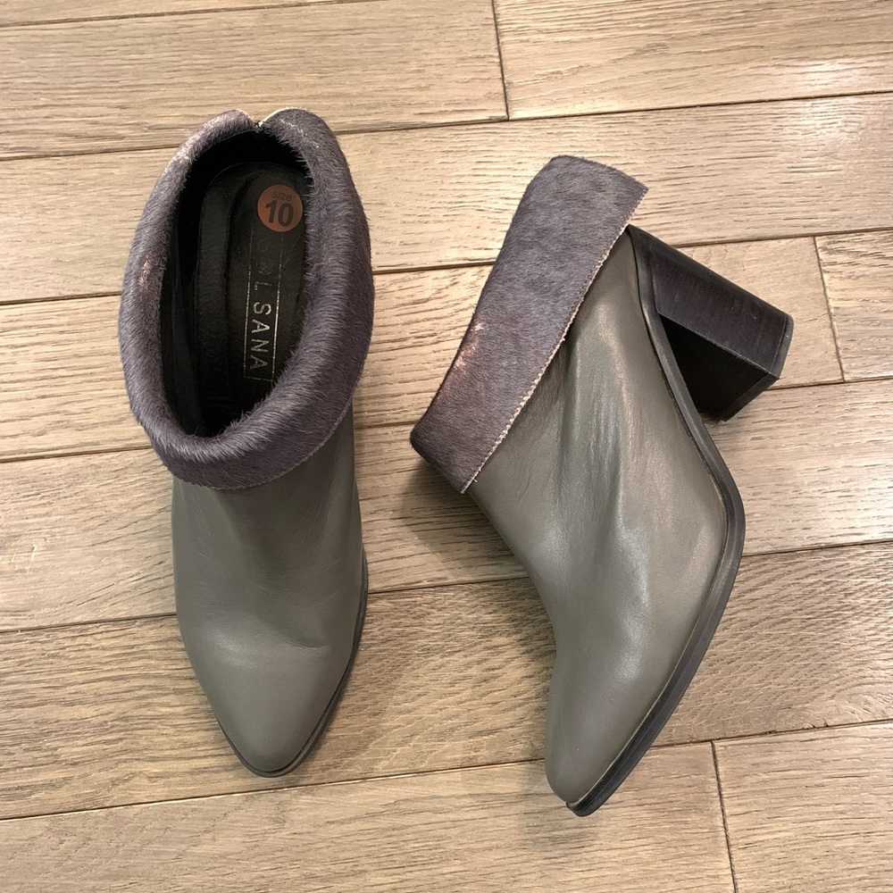 Sol Sana Calf Haired Leather Heeled Mules/Clogs